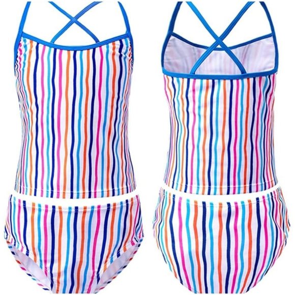 Urban Outdoor Girls Striped Two-Piece Swimsuit - Picture 8 of 8